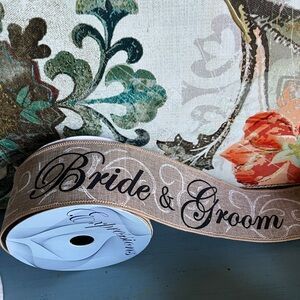 BRIDE & GROOM WIRED RIBBON